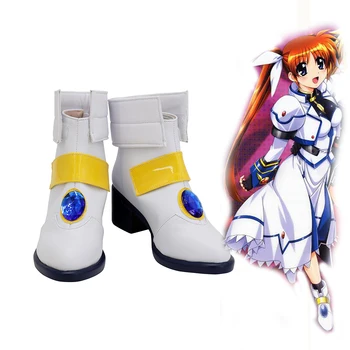 Волшебная девушка, Лирическая Наноха Nanoha Takamachi, ботинки для косплея, белые туфли на заказ, любой размер