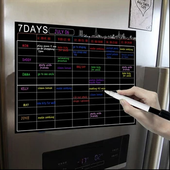 Магнитный календарь с сухим стиранием, доска размером 16X12 дюймов, еженедельный планировщик, органайзер A3, белая доска для холодильника