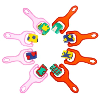 8 Шт Губка Для Рисования Роликовыми Инструментами для Художников Stamper Kids Handprint Ornament Kit Наборы для Детей