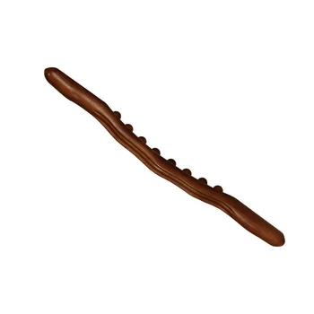 Скребковая палочка Гуа Ша из букового дерева с нескользящей ручкой и двуглавым наконечником для массажа конечностей и растяжки мышц