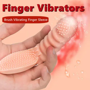 Пальчиковые вибраторы, щетка, вибрирующий рукав для пальцев, стимуляция точки G, массаж, секс-игрушки для мастурбации для женщин, товары для взрослых
