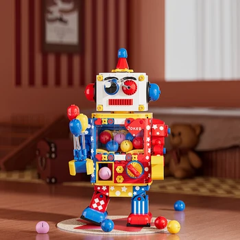 Робот-машина для скручивания яиц, серия сборочных блоков из мелких частиц, Модель украшения рабочего стола, Игрушки, подарок Другу на День рождения
