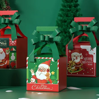Счастливого Рождества Подарочные Коробки Для Конфет И Печенья Рождественский Санта Клаус Подарочная Бумажная Упаковка Navidad Natal Noel Party Decoration Supplies