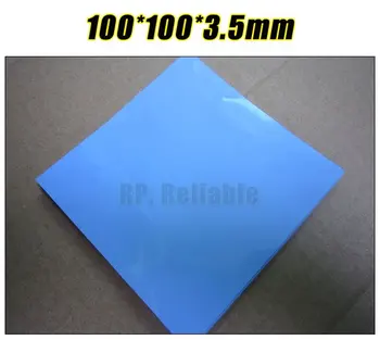 100*100*3.5 мм Мягкая Силиконовая Термопластичная Прокладка/Теплопроводящая Прокладка для Набора Микросхем/Чипа/IC/GPU/VRAM/LED Gap Seal Insulation Blue