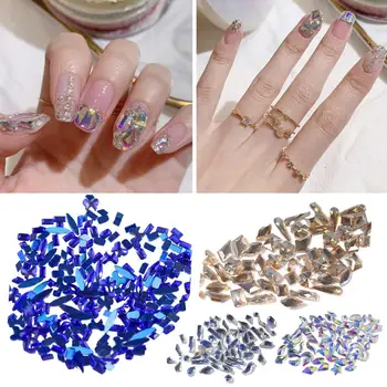 50шт Стразы для ногтей Aurora Glass, самоцветы для ногтей DIY, стразы для ногтей с плоским дном для потрясающих вечерних образов