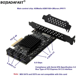 10 Портов SATA3.0 Разъем Для PCI Express PCI-E 3.0 4X Плата Контроллера расширения ASM1166 + JMB575 Для Жесткого диска HDD SSD