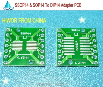 20 шт./лот SSOP14 SOP14 TSSOP14 MSOP14 К DIP14 SMD Адаптер для DIP PCB Pinboard SMD Конвертер