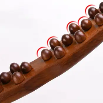 Деревянная массажная роликовая палочка Ручной работы, 26 шариков, точечная палочка для выскабливания Гуаши для салона красоты, бедра, плечи