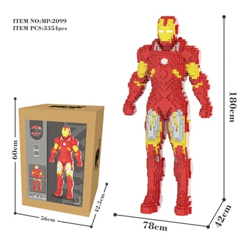 3354шт + Огромные строительные блоки Железного человека Marvel Avengers 180 см Большие кирпичи, игрушки для рождественских подарков, бесплатная доставка DHL