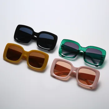 Новая европейская и американская мода, солнцезащитные очки в квадратной оправе, мужские и женские солнцезащитные очки желейного цвета, уличные рюмки