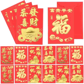 160 шт. красных конвертов на китайский Новый год, весенний карманный бумажный пакет для денег Хунбао, красный пакет для денег на весенний фестиваль, мешочки для денег Дракон