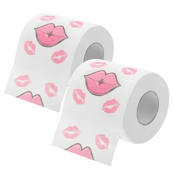 2 рулона туалетной бумаги Red Lip с рисунком Red Lip Одноразовая туалетная бумага, салфетки, салфетка