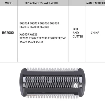 Замена Фольги на Бритвенную Головку Триммера из 5 Упаковок для Norelco Bodygroom BG2000 BG2024 TT2039 QG3280 BG2025 BG2036 TT2020 2030