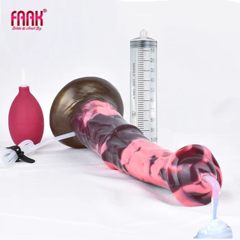 FAAK Fantasy Эякуляция, лошадиный фаллоимитатор с присоской, Многоцветный спрей, функция жидкости, Брызгающий пенис, секс-игрушки для женщин и мужчин