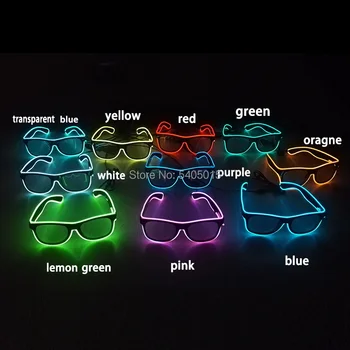 Мигающие светящиеся очки EL Wire Glow Принадлежности для вечеринок, аксессуары для одежды, солнцезащитные очки с неоновым светом для танцев в ночном клубе