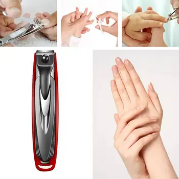 Кусачки для ногтей из нержавеющей стали, острейший резак для ногтей с изогнутым краем для взрослых мужчин и женщин, выдвижной очиститель для ногтей/пилочка