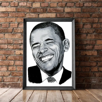 Плакат с изображением Барака Обамы на холсте, настенная живопись, украшение (без рамки)