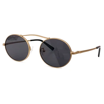 Винтажные солнцезащитные очки в овальной металлической оправе, Мужские модные защитные очки для глаз, Наружные очки UV400
