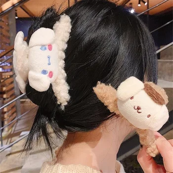 Ретро Новая милая кукольная плюшевая заколка для захвата, Корейская осенне-зимняя мультяшная заколка для волос с изображением девушки-акулы, женские головные уборы, аксессуары для волос