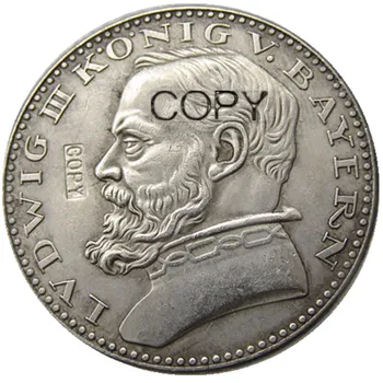 НЕМЕЦКАЯ монета-копия 1913 CU Pattern 5 Mark German ST Bavaria Ludwig III из 100% меди/ серебра с покрытием