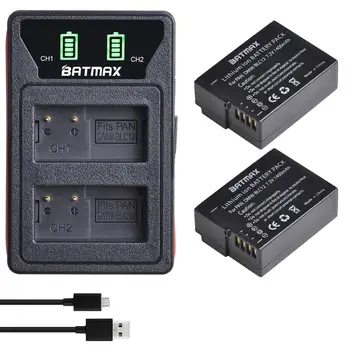 Batmax DMW-BLC12 BLC12E BLC12PP Аккумулятор + Светодиодное Двойное Зарядное устройство с портом Type C для Panasonic FZ1000, FZ200, FZ300, G5, G6, G7, GH2, DMC-GX8