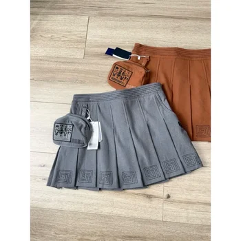 Корейская Осенне-Зимняя короткая юбка для гольфа со средней талией, Матовая, с антибликовым покрытием, Эластичная юбка-трапеция, юбка-брюки для гольфа