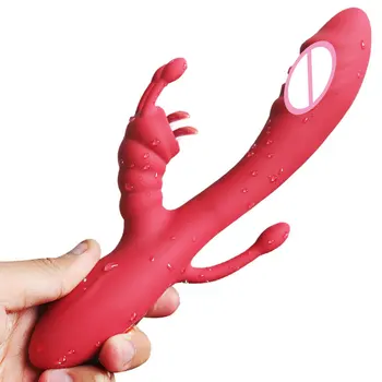 Стимулятор клитора Кролика, пенис, анальный фаллоимитатор, Вибратор, Точка G, Двойное проникновение, секс-игрушки для взрослых для женщин, сексуальный продукт для пары