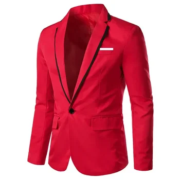 Весенне-осенний мужской приталенный пиджак с лацканами на одной пуговице, многоцветный пиджак, мужской деловой повседневный костюм большого размера