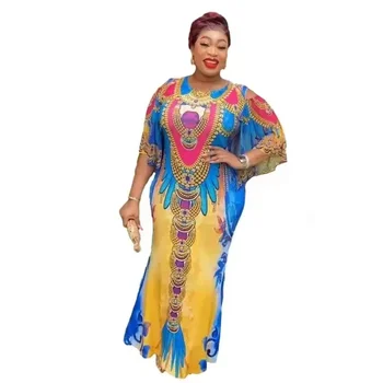 Элегантные Африканские Платья для Женщин, Новая Весенняя Африканская Одежда, Плюс Размер, Вечернее Длинное Платье для Вечеринки, Дашики, Анкара, Наряды, Платье