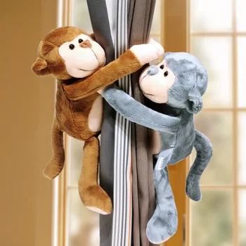 Магнитная пряжка для занавеса, маленькая кукла-обезьянка, Длиннохвостая обезьянка, ремешок для занавеса, креативный и милый декоративный зажим для ремня