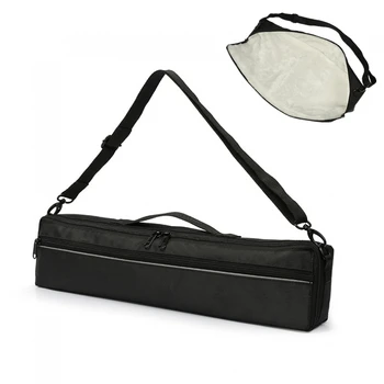 Сумка-флейта из утолщенной черной мягкой ткани с кашемировой подкладкой, сумка-флейта на 16 отверстий с регулируемым плечевым ремнем / наружным карманом