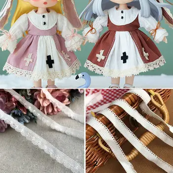 Последовательность: Игрушка-лента, материал чулок для кукол, отделка одежды для кукол, кружевная ткань, украшение платья с воротником, эластичное кружево