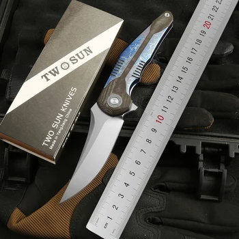 ДВА СОЛНЦА TS426 Складной Нож N690 Лезвие Тактический Титановый Сплав Ручка Кемпинг Открытый Выживание EDC Инструменты