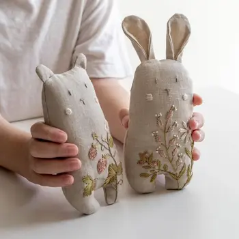 3 размера 10 см 15 см 20 см Комбинированный Шаблон Куклы Для Вышивания Кролика Инструмент Для Вышивания Sashiko Template
