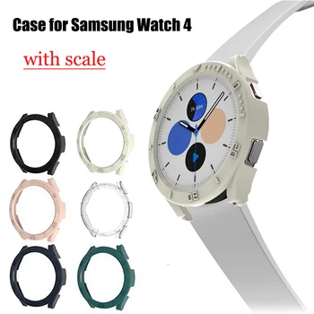 Чехол для ПК Samsung Galaxy Watch 4 5 40 мм 44 мм Рамка Бампера В Виде Ракушки Со Шкалой Защитная Пленка Для Экрана watch4 5