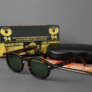Солнцезащитные очки Мужские Johnny Depp Lemtosh, Поляризованные Солнцезащитные очки, Женские Роскошные Брендовые Винтажные Ацетатные оправы, Водительский абажур