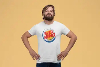 Футболка Beer King, футболка для любителей пива, пивные подарки Burger King