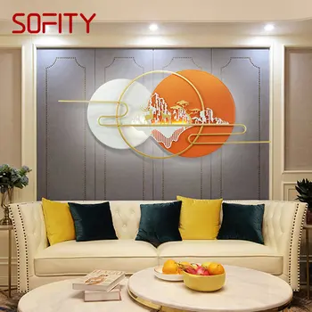 Современный настенный светильник SOFITY LED Creative Luxury Orange Landscape Decor Бра для домашней гостиной