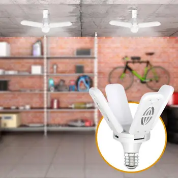 Светодиодная лампа E27, лампа синхронизации лопастей вентилятора 220 В 110 В 40 Вт, складывающаяся на 360 ° светодиодная промышленная лампа, лампа для домашнего потолочного освещения, Гаражный светильник