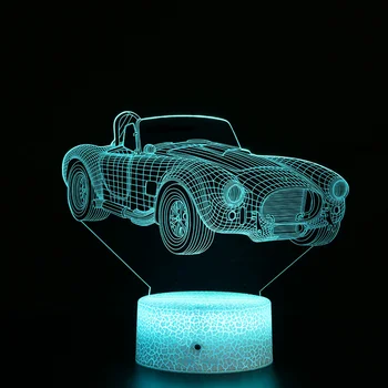 Nighdn Автомобильный Ночник 3D Иллюзионная Лампа для Детей, 7 Цветов, Меняющая Игрушечный Автомобиль На День Рождения, Рождественские Подарки для Девочек, Мальчиков, Мужчин, Декор Комнаты