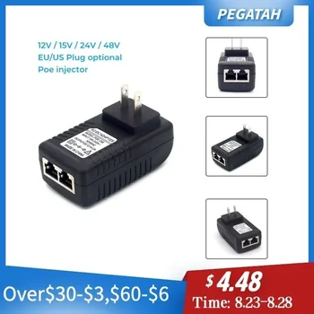 Горячий 48V 0.5A 24W POE Инжектор для IP-Камеры Видеонаблюдения PoE Источник Питания Ethernet-Адаптер Телефона US EU UK Plug