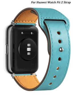 Кожаный Ремешок Для Huawei Watch Fit 2-Полосные Умные Часы Замена Спортивного Браслета ретро петля Браслет Fit2 ремешок Для часов Аксессуары