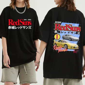 Повседневные футболки с коротким рукавом Аниме Initial D Drift Akagi RedSuns AE86 Футболка Takumi Fujiwara R34 Skyline GTR JDM Гоночная футболка