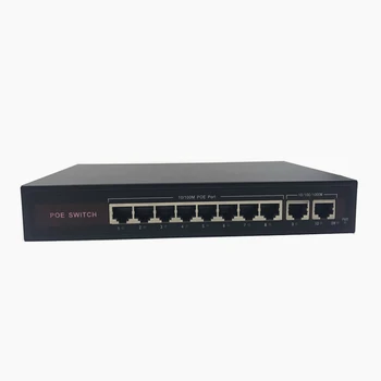 Коммутатор POE с 8 портами 10/100 Мбит/с IEEE 802.3 af/at Подходит для IP-камеры/беспроводной точки доступа/системы видеонаблюдения 48V Ethernet
