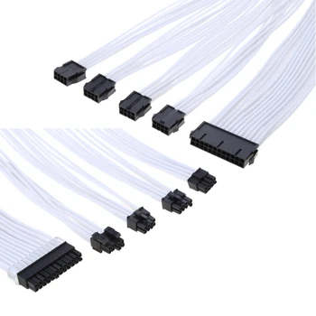 24-Контактный Разветвитель материнской платы ATX 24Pin Dual PCIE 6 + 2Pin Двойной 4 + 4Pin провод
