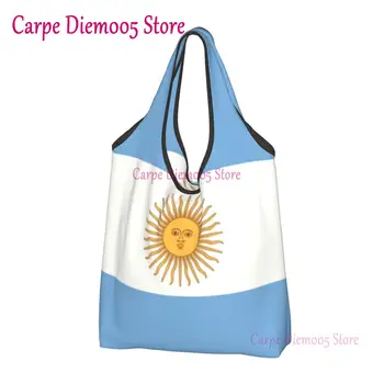 Сумка-тоут с милым принтом флага Аргентины, портативная сумка для покупок через плечо