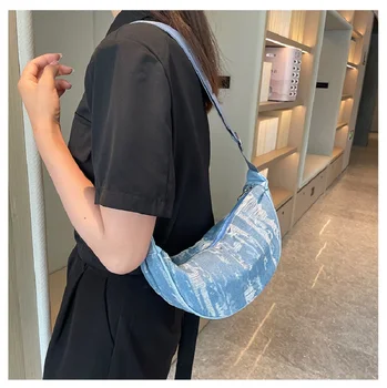2023 Новая модная поясная сумка из роскошной джинсовой ткани, сумочка через плечо, модные джинсы для студенток, сумка-слинг на плечо