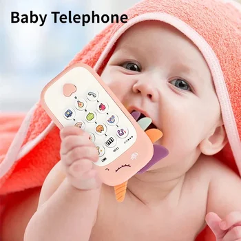 Развивающие игрушки для детского телефона-симулятора с музыкальным прорезывателем, звуковой телефон, музыкальные игрушки для раннего развития, подарки