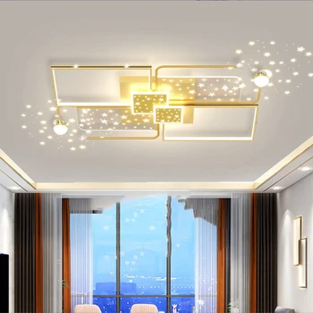 Современная гостиная Интеллектуальная люстра Роскошный Звездный светодиодный Потолочный светильник для спальни кабинета Лампы для украшения интерьера квартиры