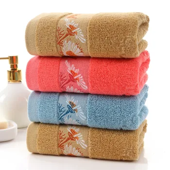 Впитывающее полотенце для взрослых для домашнего и повседневного использования, хлопчатобумажный принт, мягкое полотенце для лица, подарочное полотенце с вышивкой